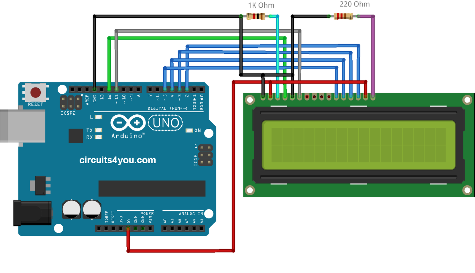 Led Interfacing With Arduino Circuit Diagram