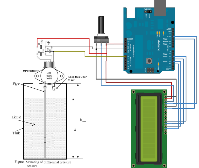 Water Level Measurement Using Arduino | Circuits4you.com