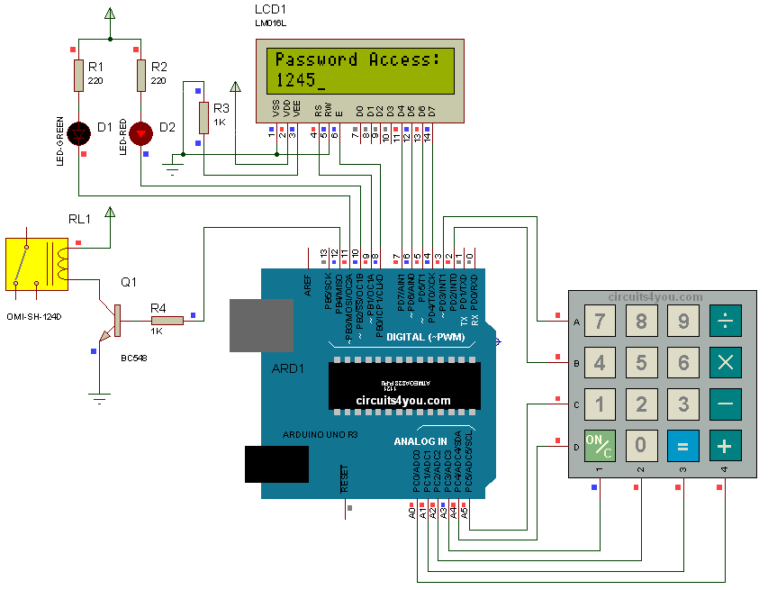 Digital Code Lock using Arduino | Circuits4you.com