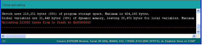 ESP8266 program uploading