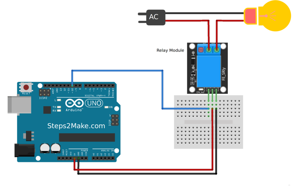 Arduino relay module interface | Circuits4you.com
