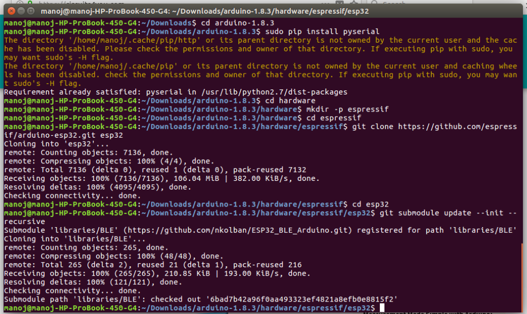 arduino update linux