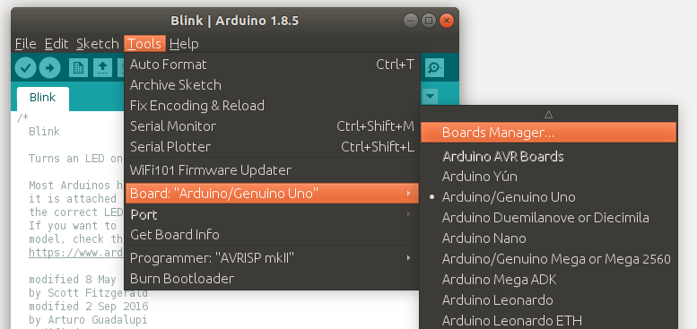 arduino manager code generator