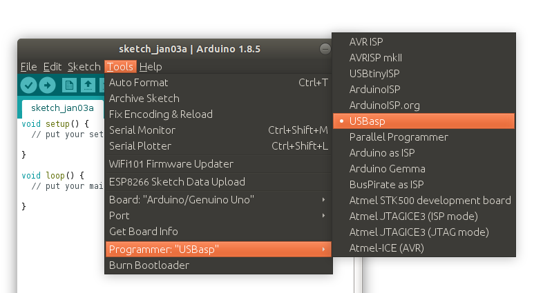 gertduino avrdude programming