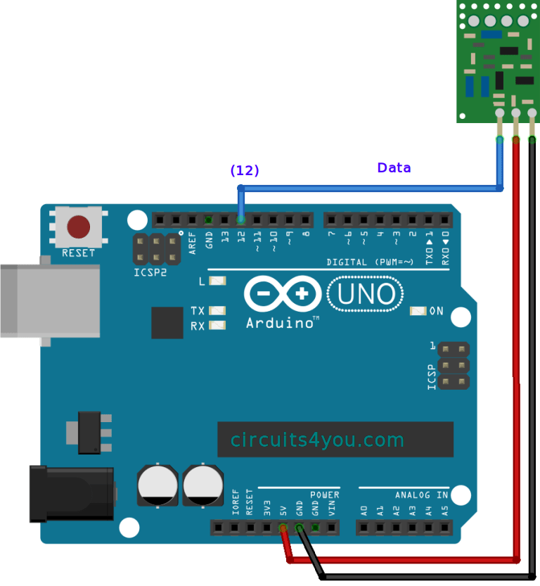 433MHz Transmitter Arduino Circuit