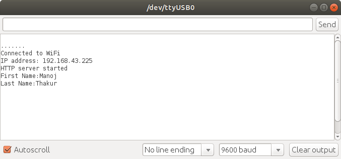 ESP8266 received Data